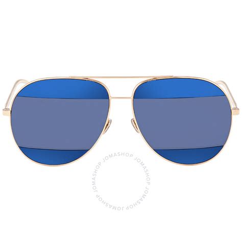 dior split blue|Dior Split Blue Mirror Pilot Unisex Sunglasses DIORSPLIT2.